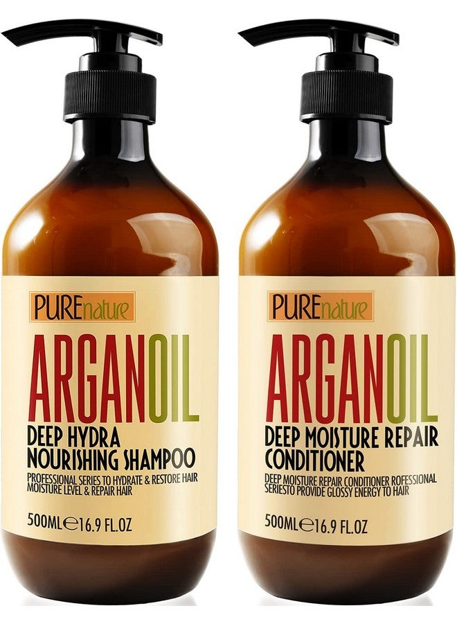 Pure Nature Lux Spa Argan Oil Shampoo And Conditioner Set Moisturizing Sulfate Free Moroccan Care With Keratin For Curly Straight Dry And Damaged Hair Hydrating Anti Frizz Salon Technology - Image 2