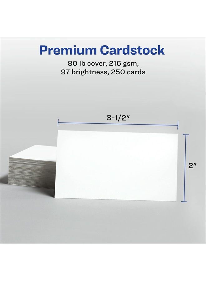 AVERY بطاقات عمل قابلة للطباعة من أفيري، طابعات ليزر، 250 بطاقة، 2 × 3.5 (5371) - Image 5