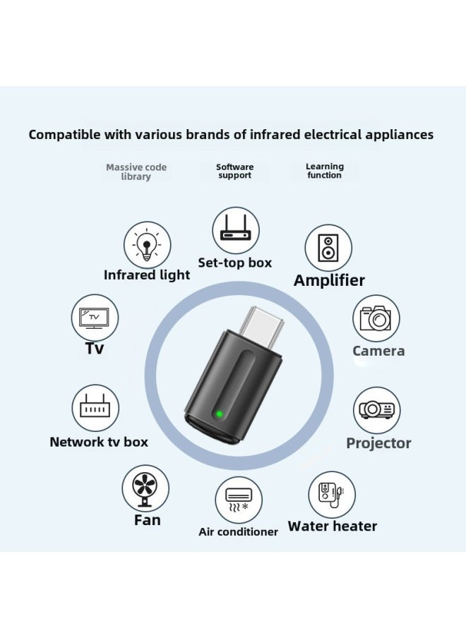 Hot Mobile Phone Smart Remote Control Infrared Mobile Phone Universal Remote Control Mobile Phone Infrared Smart Transmitter-Color:For huawei Black Type-c Remote Control