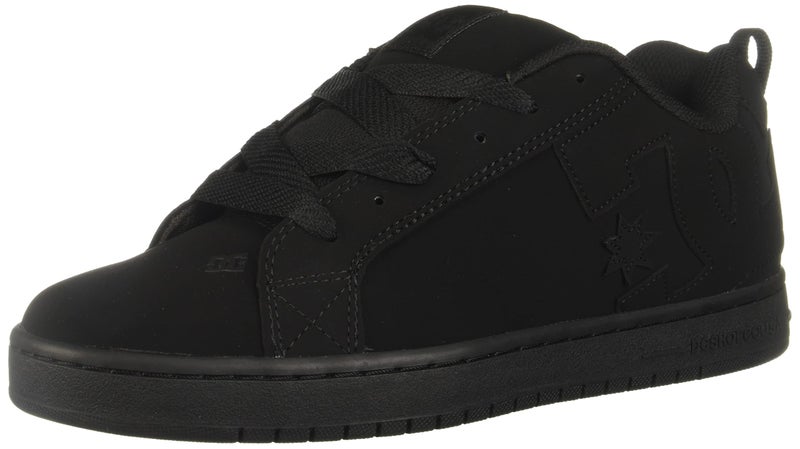 DC Men's Court Graffik Skate Shoe, Black/Black/Black, 11 D D US
