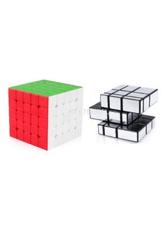 D ETERNAL Stickerless Cube Set Of 5X5 And Stickered Silver Mirror Puzzle Cubes Combo (5X5 Cube+Mirror Cube)  - Image 1