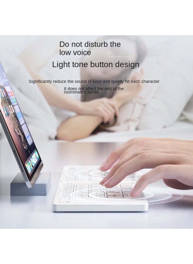 بي.أو.دب لوحة مفاتيح بلوتوث قابلة للطي لاسلكية صامتة للنساء متوافقة مع Apple Ipad الهاتف المحمول الكمبيوتر اللوحي الكمبيوتر المحمول - Image 2
