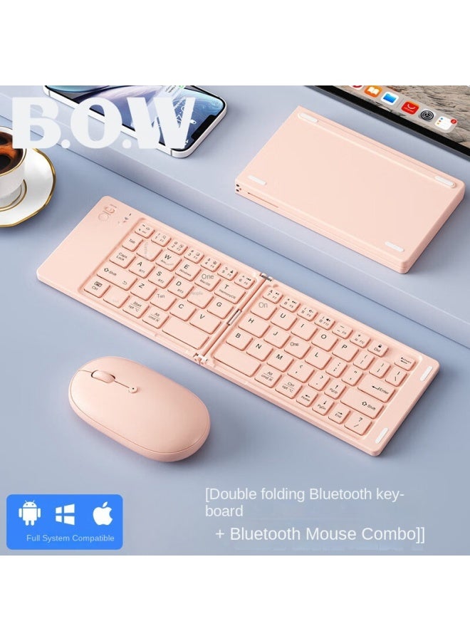 بي.أو.دب لوحة مفاتيح بلوتوث قابلة للطي لاسلكية صامتة للنساء متوافقة مع Apple Ipad الهاتف المحمول الكمبيوتر اللوحي الكمبيوتر المحمول - Image 1