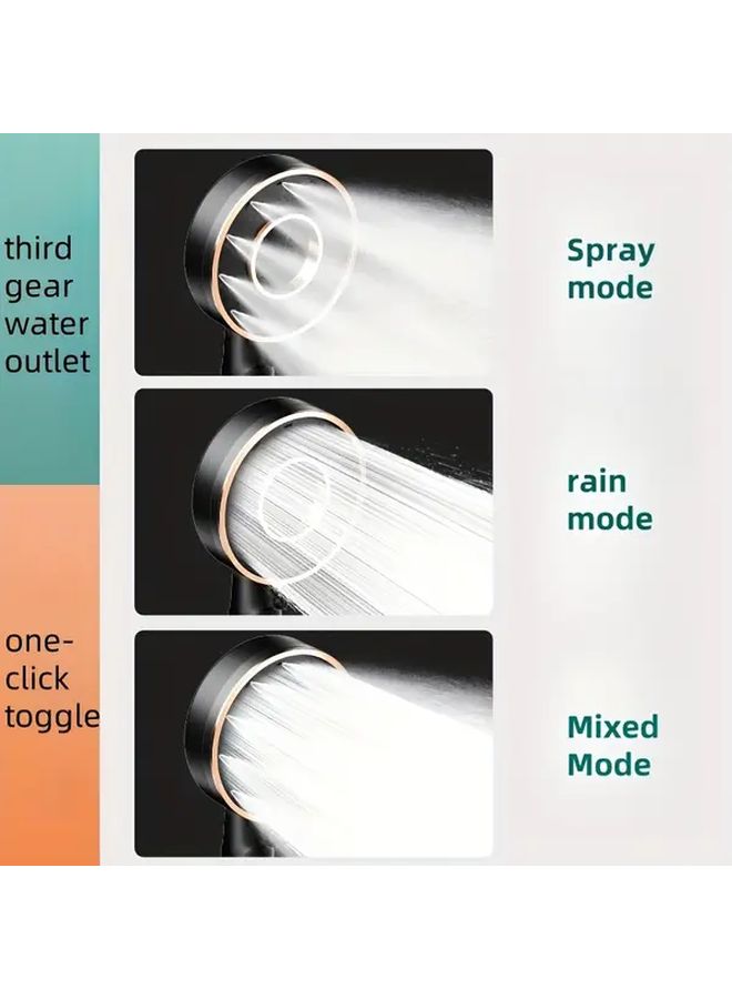 2 Piece Set High Pressure Showerheads with Water Boost Function Strong Water Flow One Click Operation Water Stop Feature Three Levels Large Water Output Bathroom Accessories White Shower and Hose - Image 4