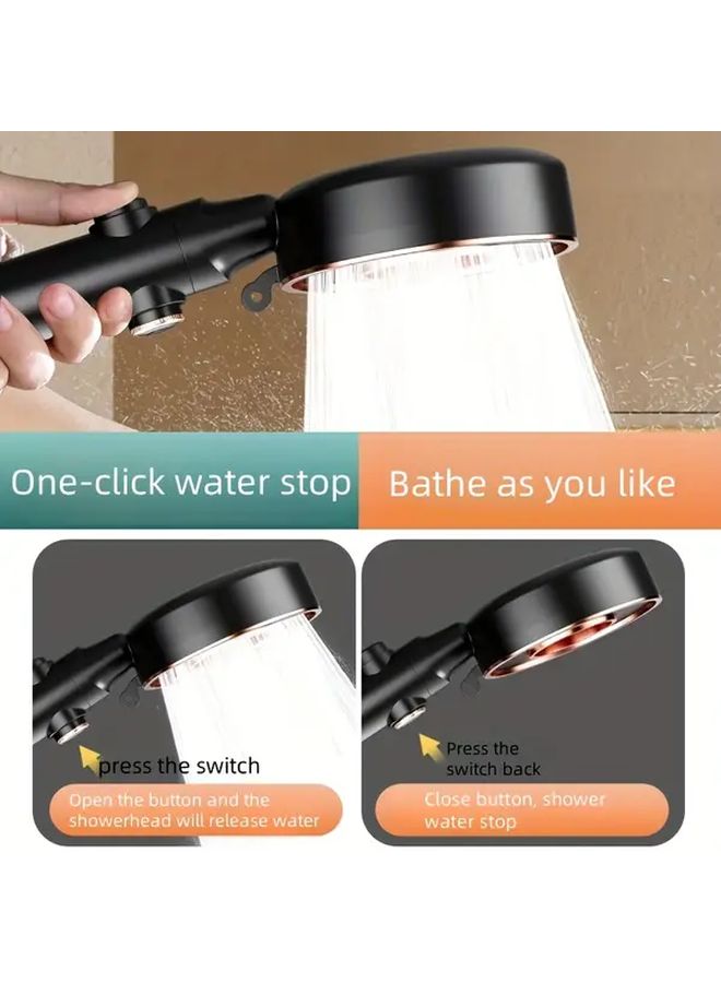 2 Piece Set High Pressure Showerheads with Water Boost Function Strong Water Flow One Click Operation Water Stop Feature Three Levels Large Water Output Bathroom Accessories White Shower and Hose - Image 2