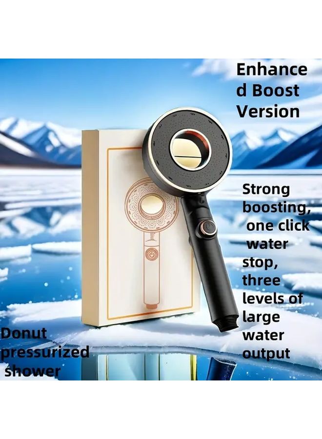 2 Piece Set High Pressure Showerheads with Water Boost Function Strong Water Flow One Click Operation Water Stop Feature Three Levels Large Water Output Bathroom Accessories White Shower and Hose - Image 1