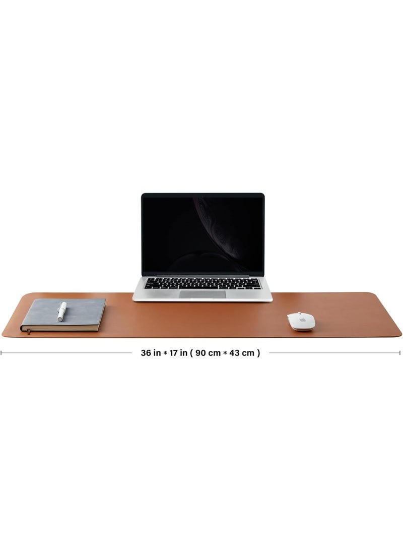 Cork Desk Mat - Dual-Sided Desk Pad for Office and Home - Desk Organization and Accessories - Ideal for Large Mouse Pad and Desk Mats on Top of Desks(Brown,90cmx 43cm) - Image 2