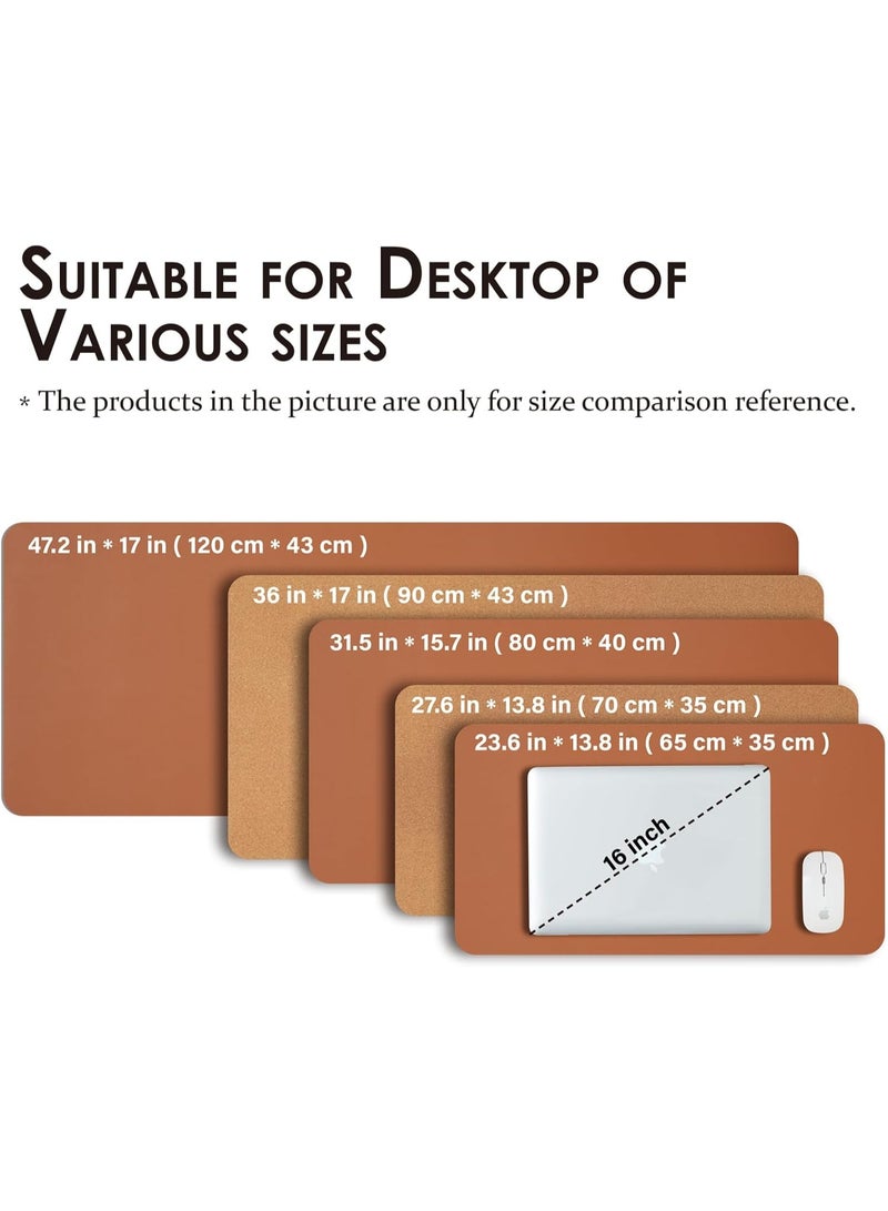 Cork Desk Mat - Dual-Sided Desk Pad for Office and Home - Desk Organization and Accessories - Ideal for Large Mouse Pad and Desk Mats on Top of Desks(Brown,90cmx 43cm) - Image 5