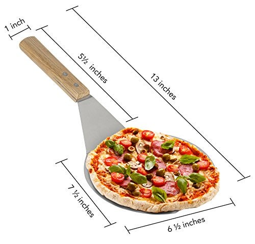 Homi styles Extra-Large Stainless Steel Wide Spatula Turner Strong Wooden Handle - Dishwasher Safe Kitchen Utensil - Heavy Duty Oversized Metal Lifter Grilling, Cooking, Baking Cake & Cookies pancake spatula - Image 5