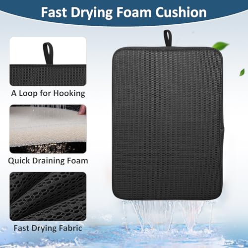 HAVARGO Shower Seat Cushion for Transfer Bench for Bathtub Shower Seats for Elderly, Easy Maintenance Anti Slip Quick Dry Soft to Skin Foam Cushion, Black - Image 3