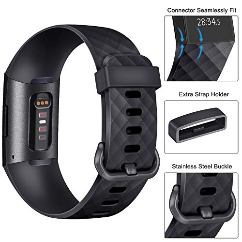 Tobfit Watch Strap Compatible with Fitbit Charge 4 / Fitbit Charge 3 (Watch Not Included), Removable Soft Belts for Charge 3/4 Wristband, Smartwatch Band for Men & Women (L, Burgundy Red) - Image 5