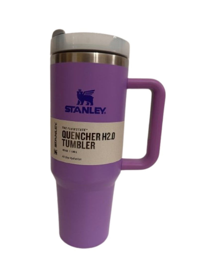 Stanley Tumbler Quencher H2.0 FlowState™ Stainless Steel Vacuum Insulated Tumbler with Lid and Straw for Water, Iced Tea or Coffee, Smoothie and More, Violet , 40 oz/1.18L. - Image 1