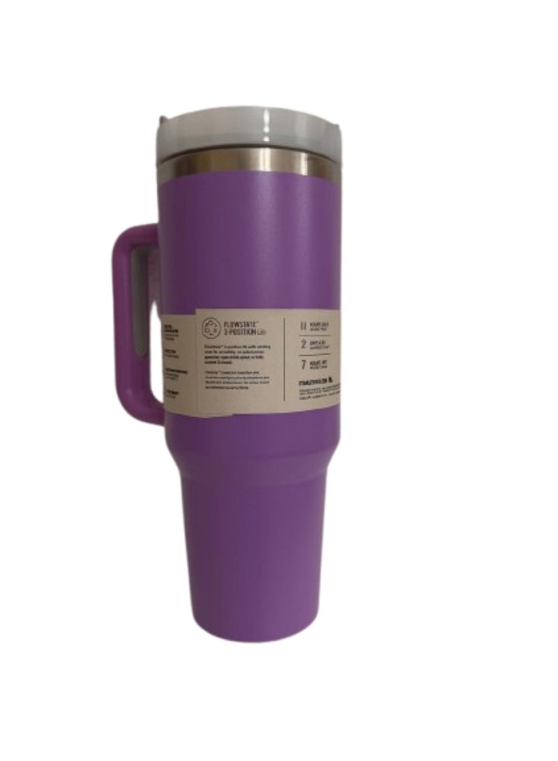 Stanley Tumbler Quencher H2.0 FlowState™ Stainless Steel Vacuum Insulated Tumbler with Lid and Straw for Water, Iced Tea or Coffee, Smoothie and More, Violet , 40 oz/1.18L. - Image 3