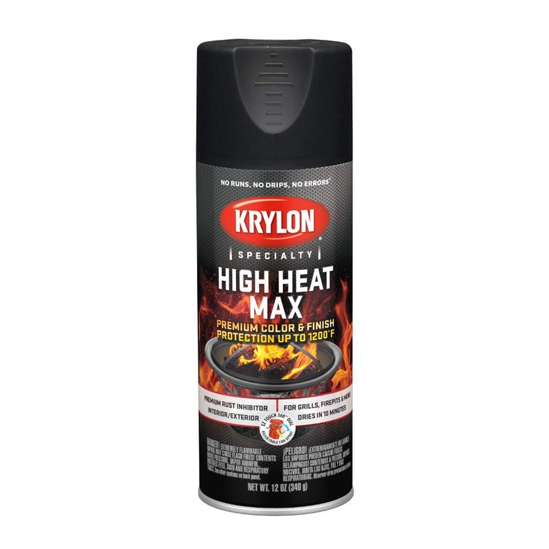 Krylon K01607000 High Heat Max Black Gloss 12 Ounce - Image 1