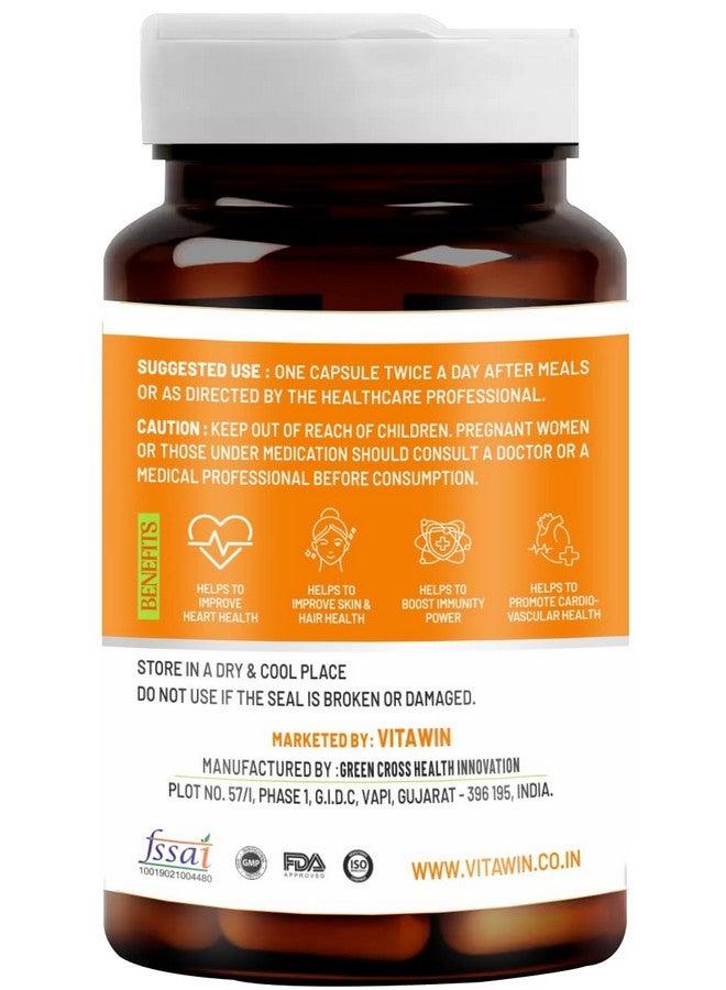 Vitawin Sea Buckthorn For Healthy Heart, Immunity Power, Skin Care & Body Detox, Natural Herbal Nutrition Supplement, Veg - 60 Capsules, 100 grams - Image 2