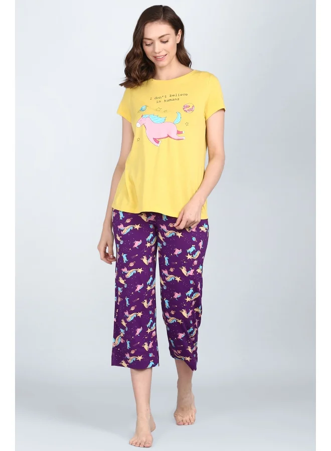 NeceSera Spaced Out Unicorn Capri Set
