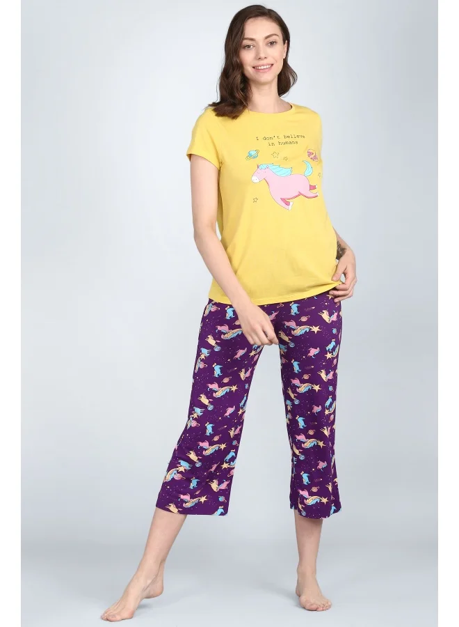 NeceSera Spaced Out Unicorn Capri Set