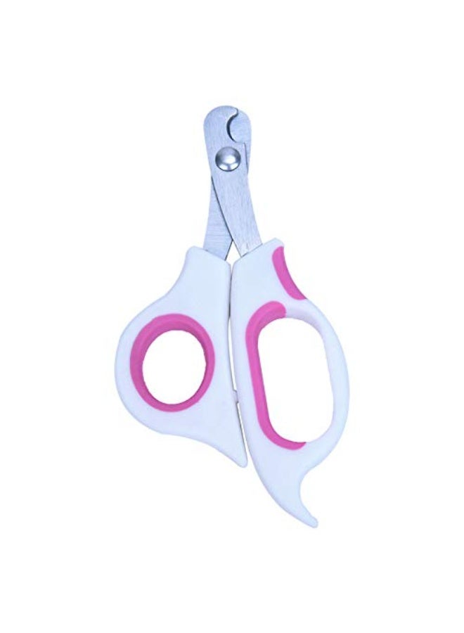 Rubik Pet Nail Clipper, Stainless Steel Nail Cutter Scissor for Cat Dog Birds Kittens Rabbits and Small Animals Grooming (Pink/White) - Image 1