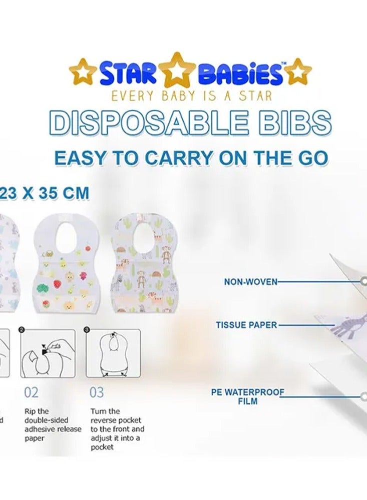 Star Babies Disposable Bibs Pack Of 20 - Elephant - Image 3