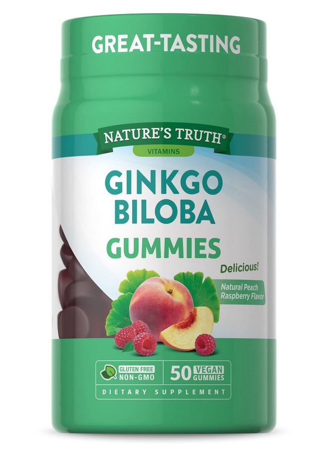 Nature's Truth علكة جنكو بيلوبا من ناتشرز تروث | 100 ملغ | 50 قطعة | نكهة الخوخ والتوت البري | نباتي، غير معدّل وراثيًا وخالي من الغلوتين - Image 1