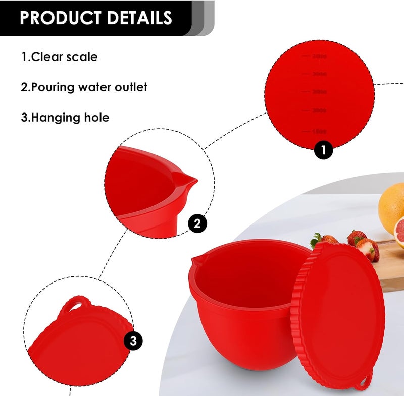 COOBL Silicone Bowl Liners for 5 QT KitchenAid Mixers, 3 Set Silicone Bowls with Lids,Quick Replacement, Multi-Occasion - Image 4