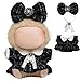 CHICHO 17cm Doll Clothes for labubu Luxury Chic Style Set for 17cm Dolls Premium Doll Outfit with Accessories Black Plaid Tweed Dress White Necktie Plaid Bow Clothes Only - Image 3
