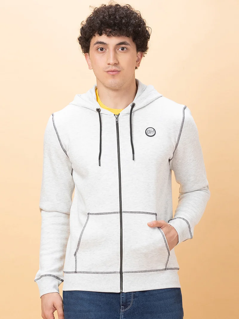 بيينغ هيومان Being Human Ecru Mel Hoodie For Men