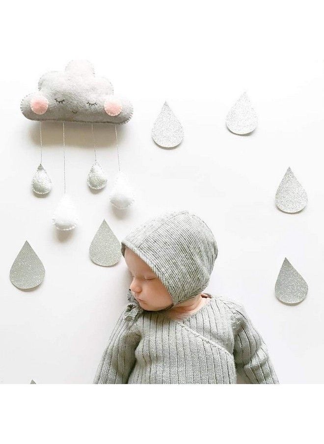 Baby Bucket - Lovely Hanging Cloud Water Drop Felt Wall Hanging Decor For Baby Shower Kids Bedroom Baby Nursery Room Tent [Grey] - Image 1