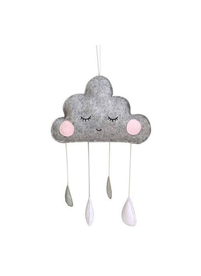 Baby Bucket - Lovely Hanging Cloud Water Drop Felt Wall Hanging Decor For Baby Shower Kids Bedroom Baby Nursery Room Tent [Grey] - Image 1