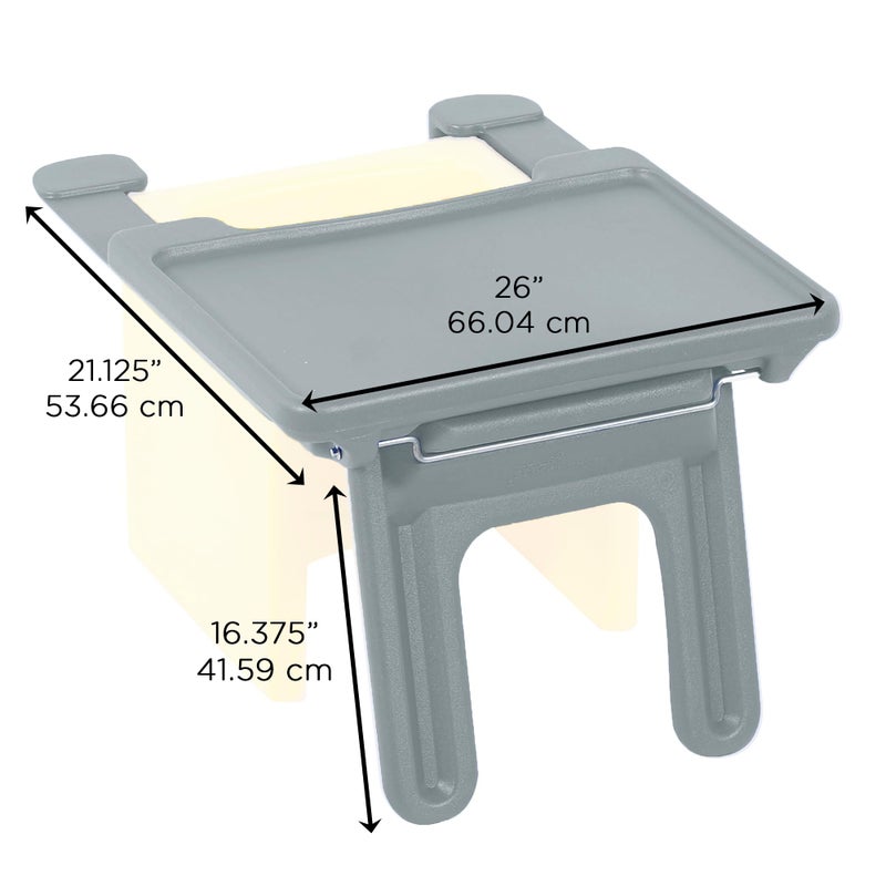 Children's Factory Edutray Desk Attachment for Cube Chair â€“ Toddler Study Surface for Homeschool, Classroom, Space-Saving, Durable, Easy-Clean Plastic, Gray - Image 2