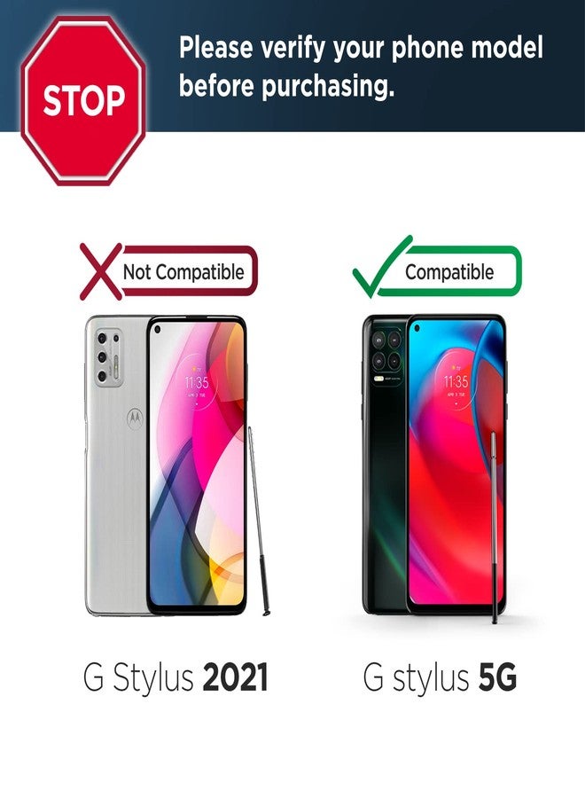 إنكاسد جراب Encased Falcon المصمم خصيصًا لهاتف Moto G Stylus 5G مع مشبك حزام، (2021) جراب حماية للهاتف مع حافظة (أسود) - Image 2