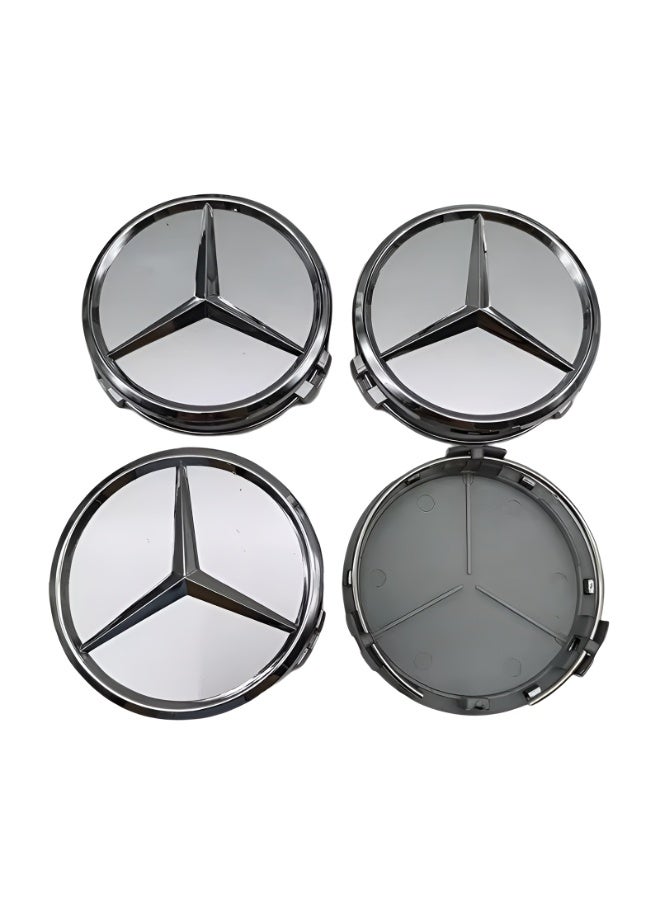 Car Wheel Center Hub Caps Covers for Mercedes-Benz, Durable Snap-On Alloy Rim Center Caps, OEM Style Replacement - Image 1
