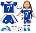 ARTST American 18 inch Doll Clothes AccessoriesSoccer Uniform Valentines Gifts for 18 Inch Girl Dolls Sports - Image 3