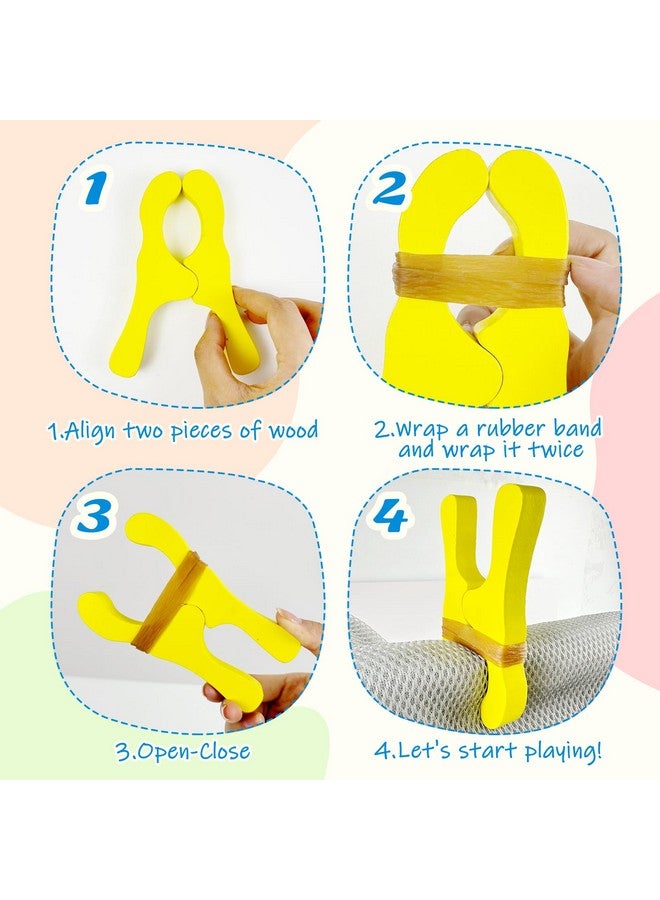 Hlimior 10 PCS Colorful Wooden Play Clips Set - Montessori & Waldorf Fort Building Kit for Children with Handmade Giant Clips. Perfect for Kindergarten, Home, School & Playgrounds - Image 4