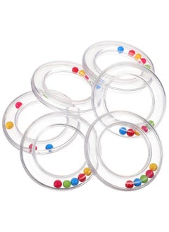 Toyvian Toyvian 6Pcs Baby Toy Rings, Baby Rattles Plastic Clear Hand Bell Shaker, Rattle Inserts for Baby Toys, Developmental Baby Toy for Early Learning, Newborn Toddler Gifts  - Image 1