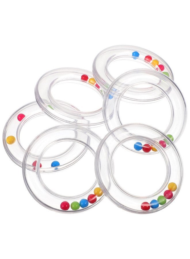 Toyvian 6Pcs Baby Toy Rings, Baby Rattles Plastic Clear Hand Bell Shaker, Rattle Inserts for Baby Toys, Developmental Baby Toy for Early Learning, Newborn Toddler Gifts - Image 1