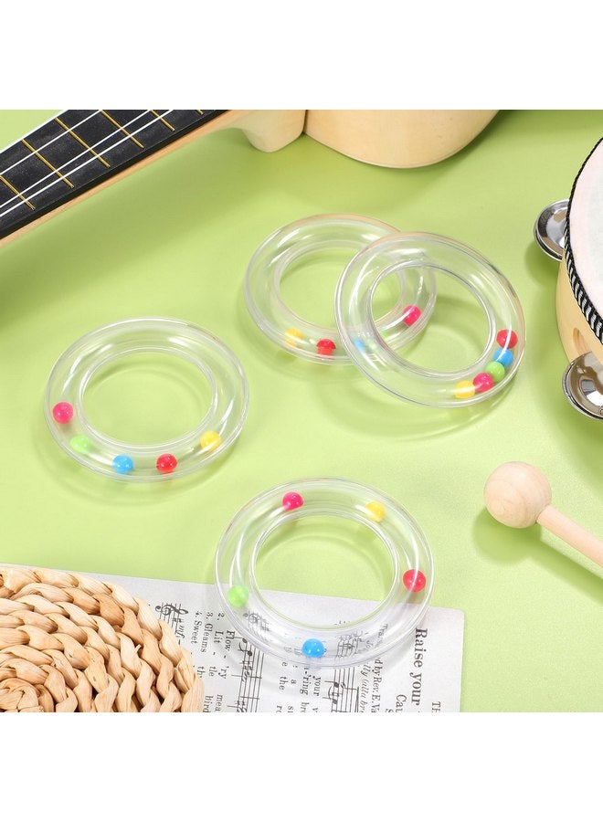 Toyvian 6Pcs Baby Toy Rings, Baby Rattles Plastic Clear Hand Bell Shaker, Rattle Inserts for Baby Toys, Developmental Baby Toy for Early Learning, Newborn Toddler Gifts - Image 3