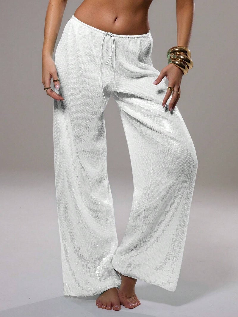 Sequin Pants Casual Loose Women'S New Wide-Leg Pants Autumn Fashion Straight Wide-Leg Casual Pants - Image 4