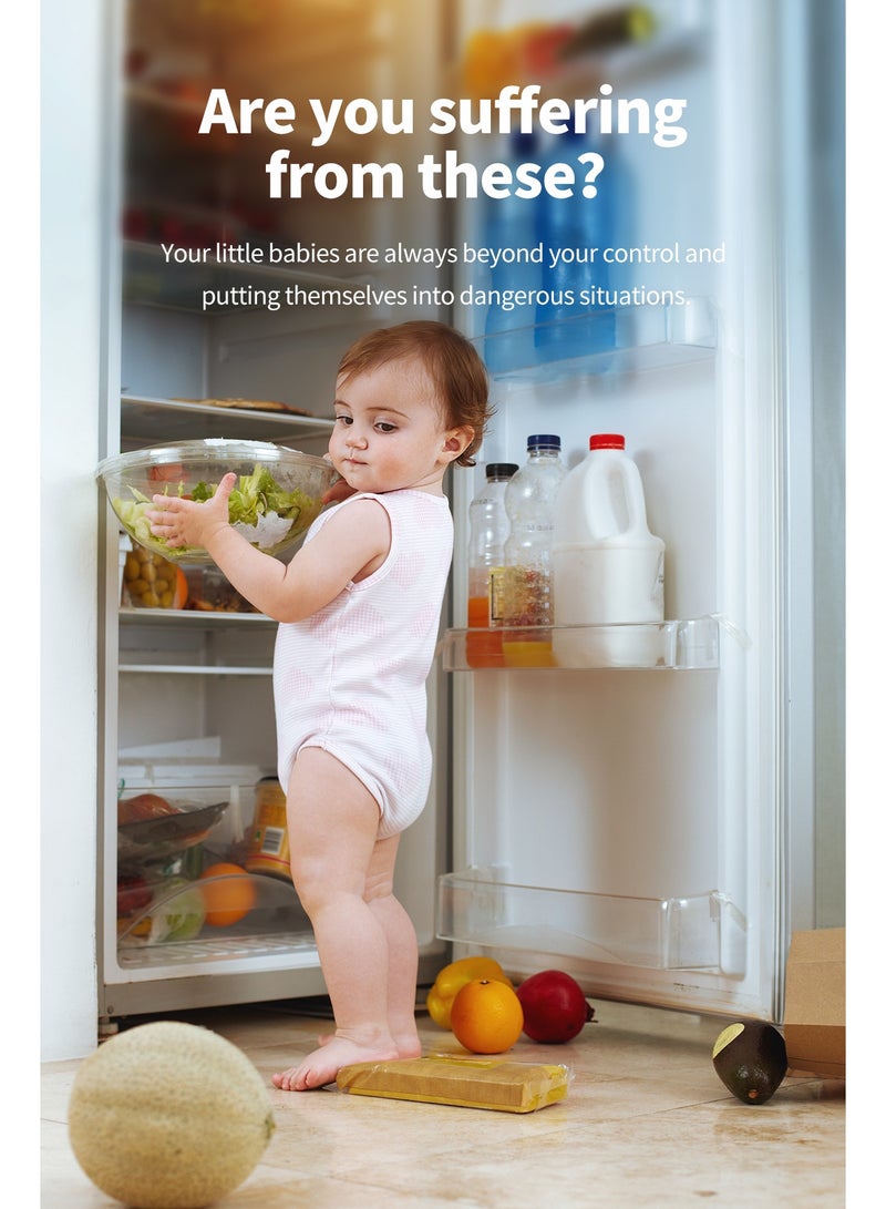 بكارنست عبوة من 2 قفل للثلاجة وأقفال للأدراج، لاصق قوي، مصمم لسلامة الأطفال، ومناسب أيضًا للثلاجة والأبواب والنوافذ والخزائن وما إلى ذلك (أسود). - Image 2