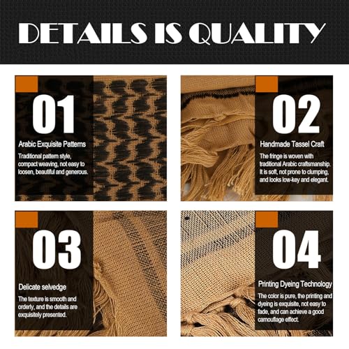 Peicees Vintage Helmet Goggles with Cotton Shemagh Keffiyeh Motorcycle Bike Motocross Pilot Goggle Tactical Desert Scarf Neck Head Wrap for Women Men Copper Frame Transparent Lenses - Image 3