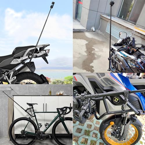 PELLKING Motorcycle Mount kit for Insta360 One X5 X4 X3 X2 RS DJI OSMO 360 GoPro MAX- Double Clamps Handlebar Holder with 155cm Selfie Stick for Motorcycle and Bicycle Riding Records - Image 5