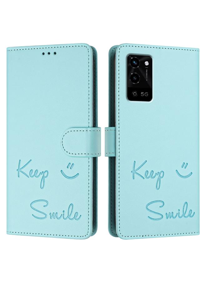 S-TOP Case For OPPO A53s 5G / A56 5G Smile Embossing RFID Leather Phone Case - Image 3