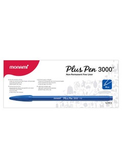Monami Plus Pen 3000 Felt Tip Pens, Fine Point (0.4Mm), Fine Liner, Writing/Journaling/Note Taking At Home, School And Office, Blue, 12-Count  - Image 4