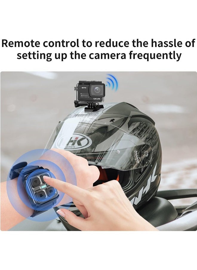 SJCAM - SJCAM SJ8Pro 4K60fps Action Camera, WiFi/Remote Control/Touch Screen Sports Camera 170° FOV, 8X Zoom, 6-aixs Stabilization, 40M Underwater Camera with 32G SD Card and Helmet Kit - Image 1