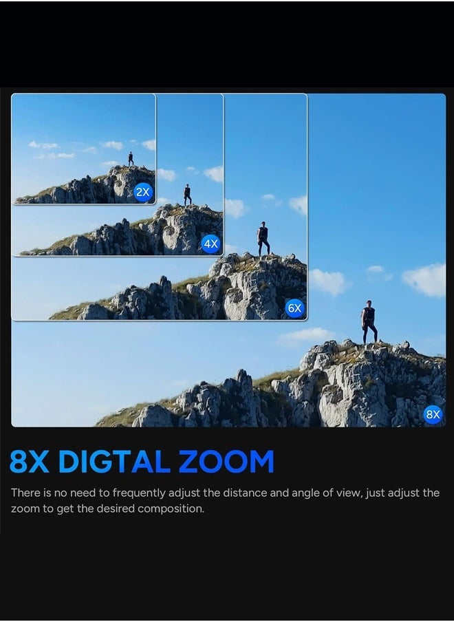 SJCAM - SJCAM SJ8Pro 4K60fps Action Camera, WiFi/Remote Control/Touch Screen Sports Camera 170° FOV, 8X Zoom, 6-aixs Stabilization, 40M Underwater Camera with 32G SD Card and Helmet Kit - Image 1