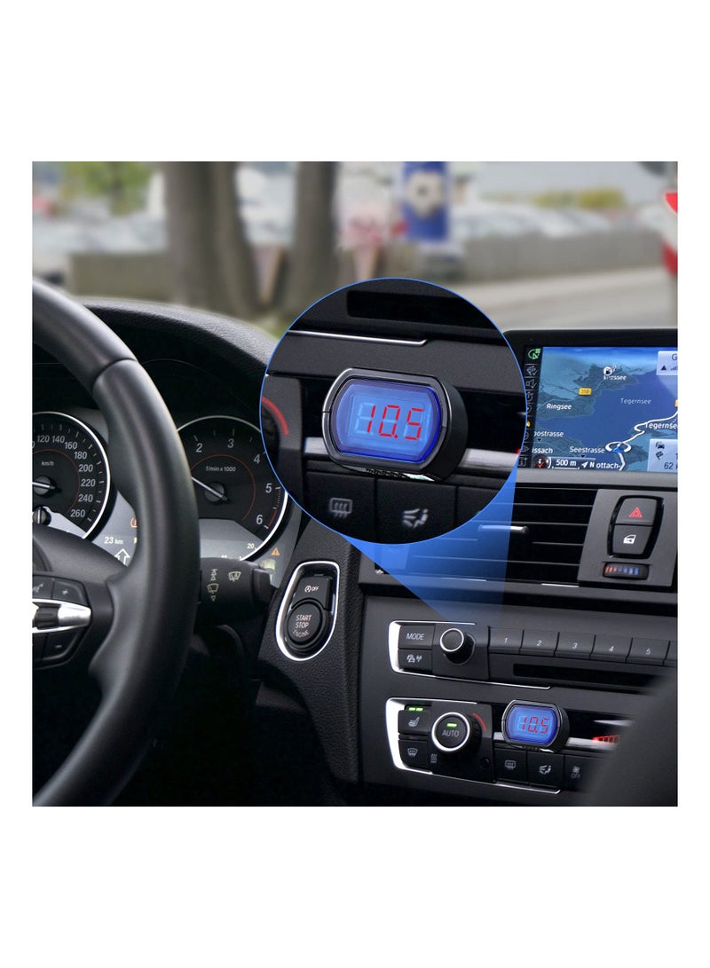 KASTWAVE Car Voltmeter DC 12V 24V with LED Digital Display Panel, Mini Vehicle Voltage Gauge Monitor for Auto Car Motorcycle Truck, 4 Pcs - Image 2