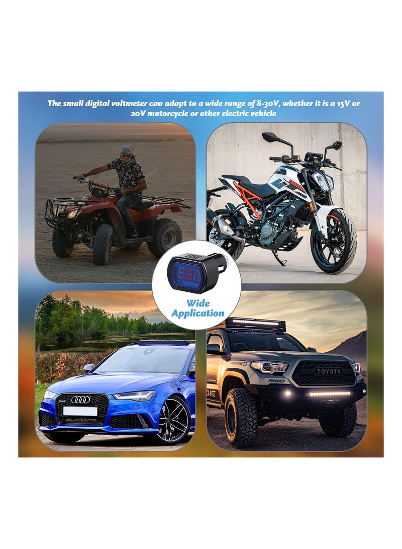 KASTWAVE Car Voltmeter DC 12V 24V with LED Digital Display Panel, Mini Vehicle Voltage Gauge Monitor for Auto Car Motorcycle Truck, 4 Pcs - Image 4