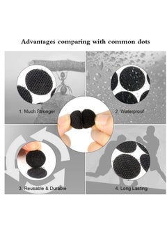 Excefore Self Adhesive Dots Tapes Sticky Back Coins Dots with Hook and Loop Velcro Round Pads 20mm Diameter Strong Waterproof Round Dot Dots with Adhesive for Home Office School 150 Pairs Black  - Image 4