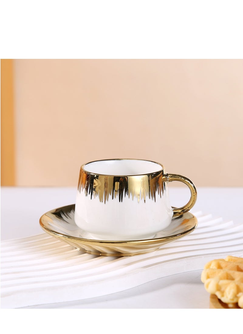 OASIS-TH 6 Sets Of Luxury Porcelain Turkish Coffee Cup Set Elegant Design Modern Espresso Cup Set Boutique Arabic Tea Cups Arabic Coffee Cup  - Image 5