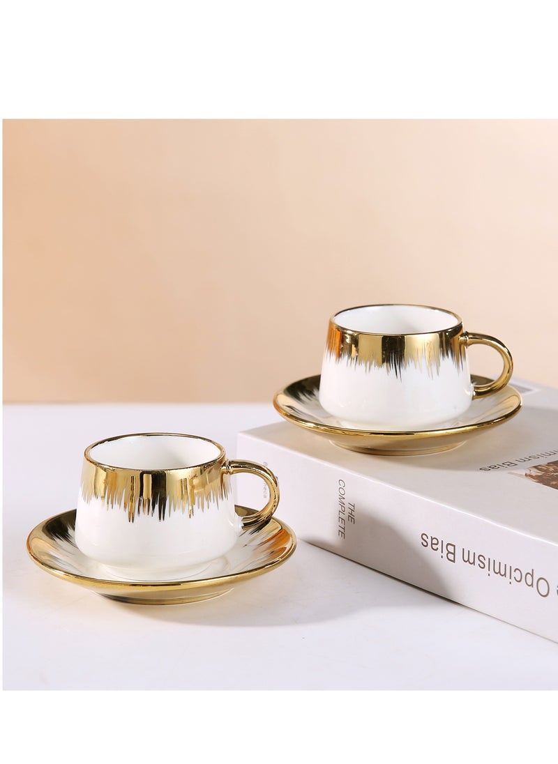 OASIS-TH 6 Sets Of Luxury Porcelain Turkish Coffee Cup Set Elegant Design Modern Espresso Cup Set Boutique Arabic Tea Cups Arabic Coffee Cup  - Image 4